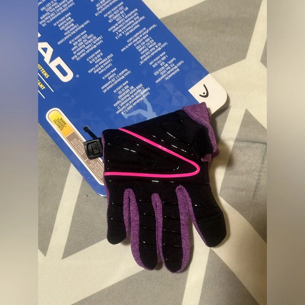 HEAD Kids’ Touchscreen Gloves-Purple-Gray/ Size: Small (NWT)